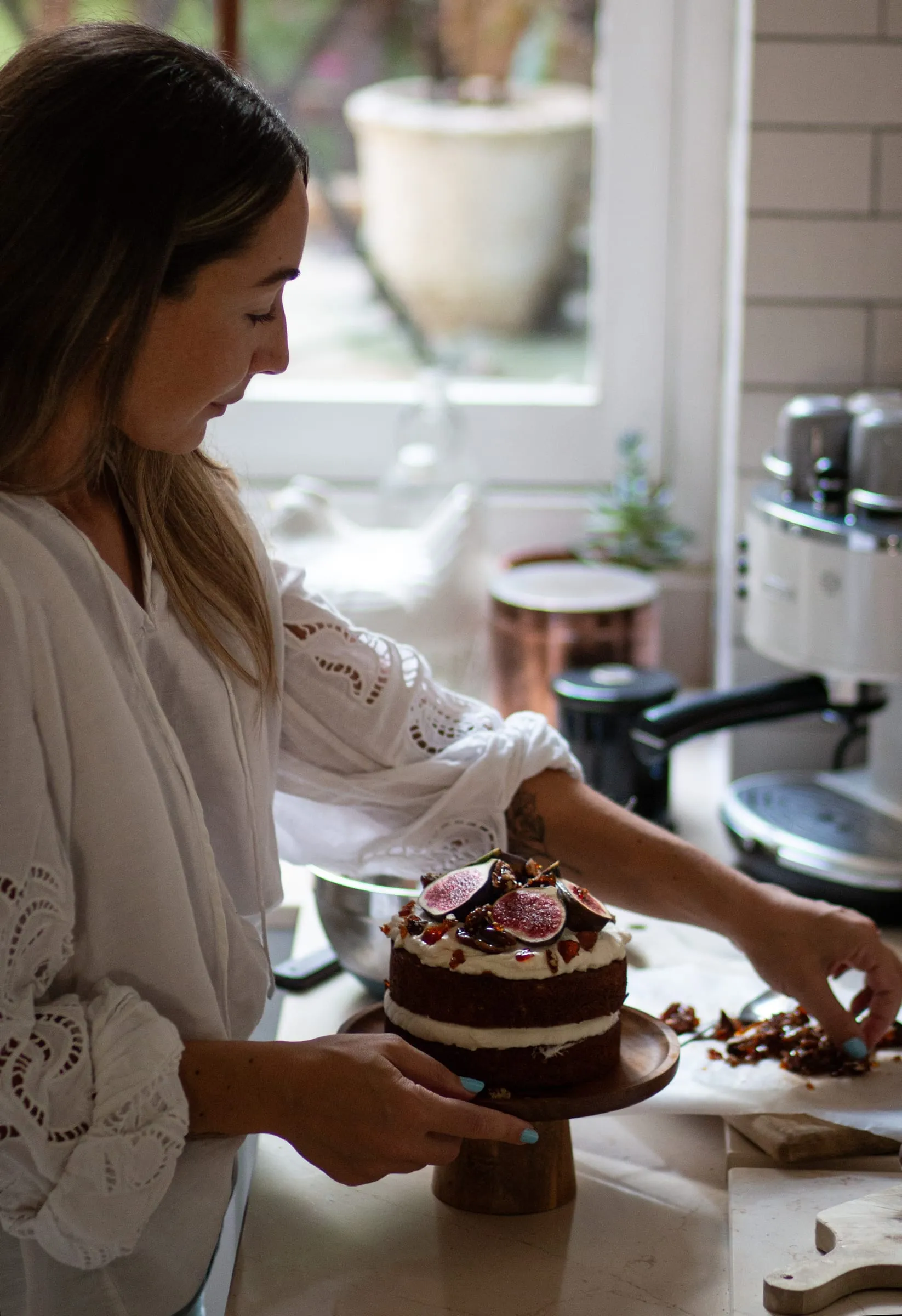 Sarah Muscat Azzopardi styling a food shoot in her Gozo kitchen